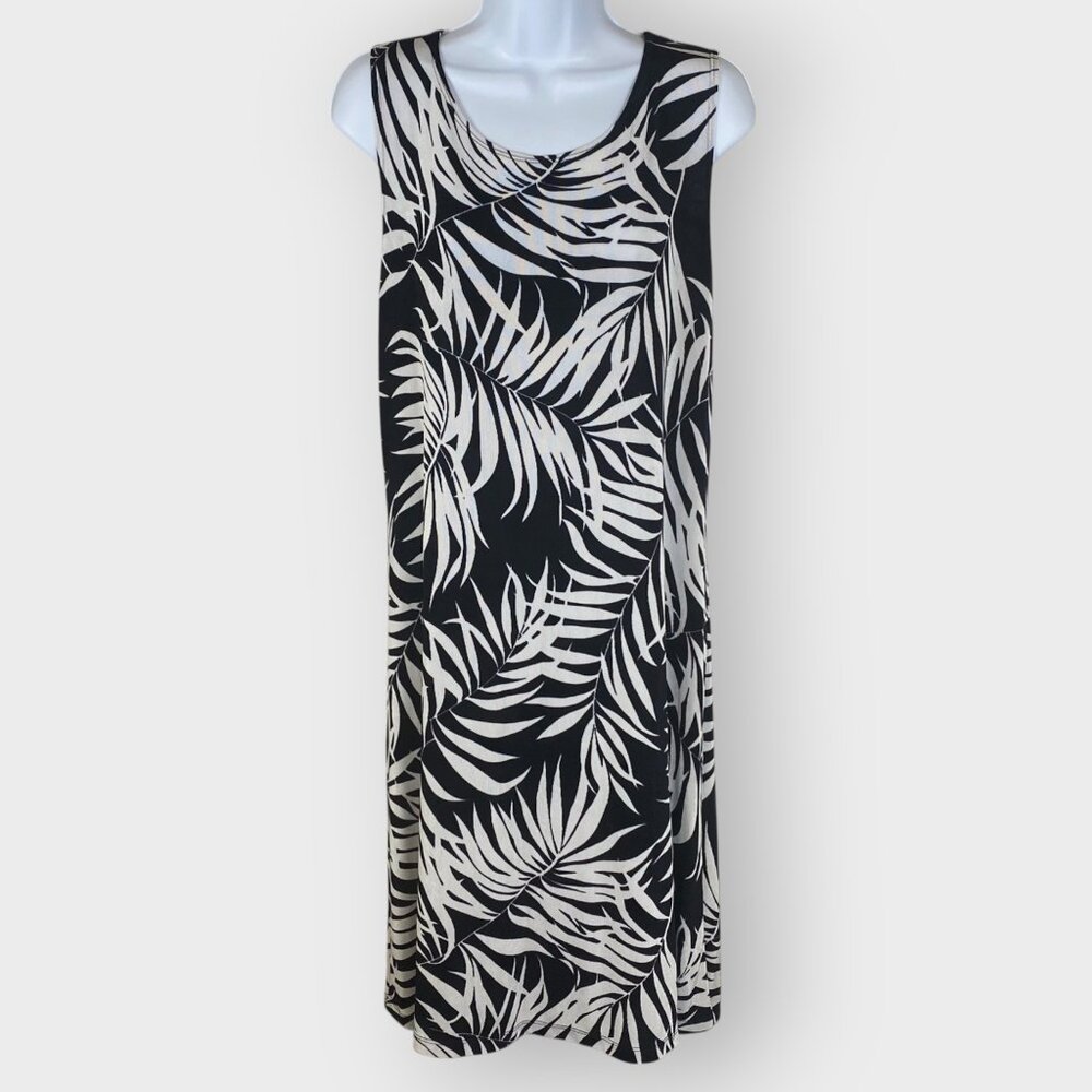 Citiknits Slinky Knit Dress Cover Up | L | Tropical | USA | Beachy Resortwear